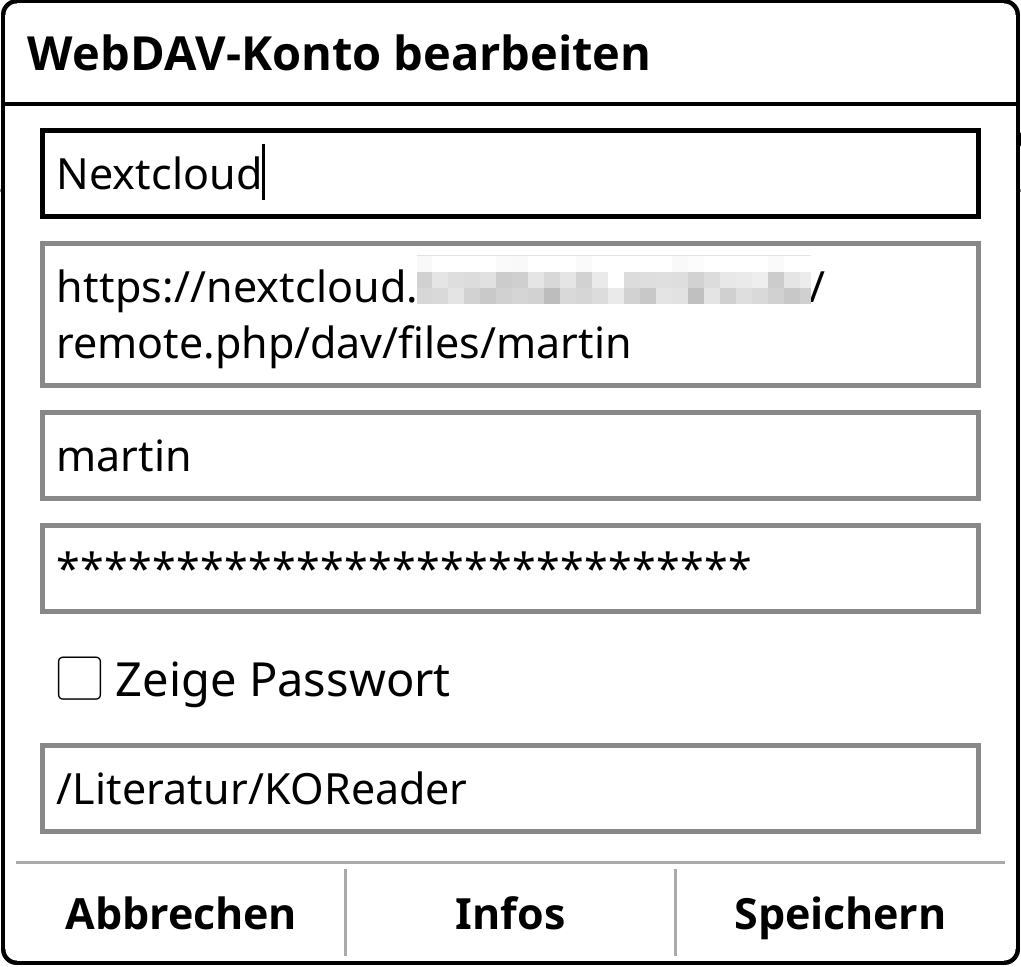 Nextcloud: Cloudstorage-Dialog